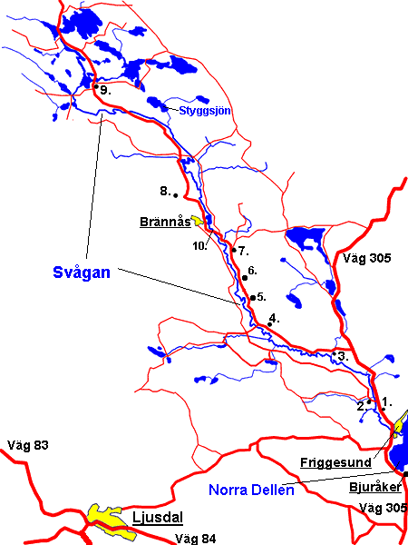 Map of River Sv&aring;gan